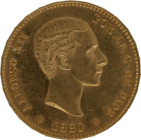 Moneda Alfonso XII 25 Pesetas Oro 1880 MSM 8,05 g