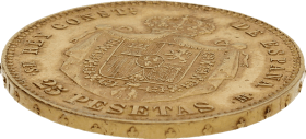 Moneda Alfonso XII 25 Pesetas Oro 1880 MSM 8,05 g