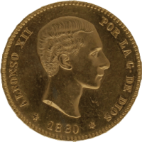 Moneda Alfonso XII 25 Pesetas Oro 1880 MSM 8,06 g