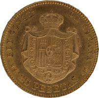 Moneda Alfonso XII 25 Pesetas Oro 1881 MSM 8,07 g