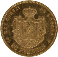 Moneda Alfonso XII 25 Pesetas Oro 1881 MSM 8,05 g