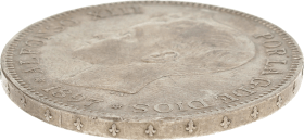 Moneda Alfonso XIII 5 Pesetas Plata 1897 SGV 24,76 g