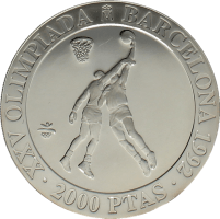 Moneda Juan Carlos I 2000 Pesetas Plata 1990 27 g