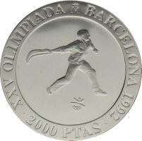 Moneda Juan Carlos I 2000 Pesetas Plata 1990 27 g