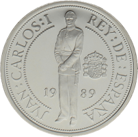 Moneda Juan Carlos I 1000 Pesetas Plata 1989 13,50 g