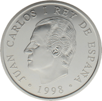 Moneda Juan Carlos I 1000 Pesetas Plata 1998 13,50 g