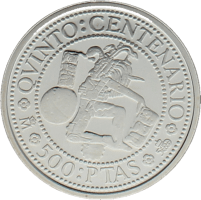 Moneda Juan Carlos I 500 Pesetas Plata 1989 7,75 g