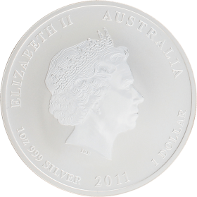 Moneda Australia 1 Dollar Año lunar Conejo Plata 2011 31,10 g
