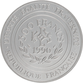 Moneda Francia 500 Francos Platino 1990 19,96 g
