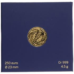 Moneda Francia 250 Euros Oro 2014 4,50 g