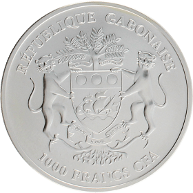 Moneda Gabón 1000 Francs Plata 2014 30,90 g