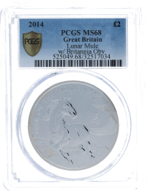 Moneda Reino Unido 2 Pounds Año del Caballo error de cuño Lunar Mule Plata 2014 31,10 g