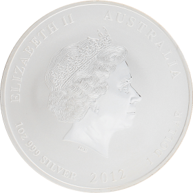 Moneda Australia 1 Dollar Año lunar Dragón Privy Mark Lion Plata 2012 31,10 g