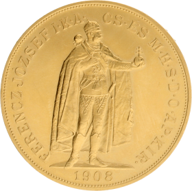 Moneda Hungría 100 Coronas 900 milésimas Oro 1908 33,76 g