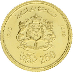 Moneda Marruecos 250 Dirham 900 milésimas Oro 1978 6,59 g