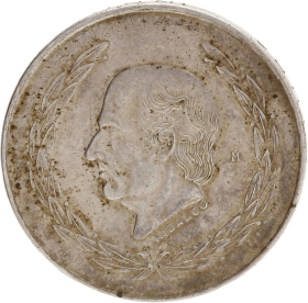 Moneda México 5 Pesos. Hidalgo Plata 1953 27,72 g