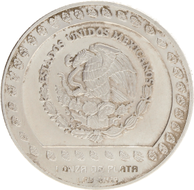 Moneda México 100 pesos. Guerrero Aguila Plata 1992 30,95 g