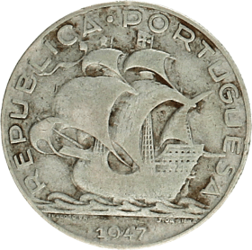 Moneda Portugal 5 Escudos Plata 1947 6,88 g