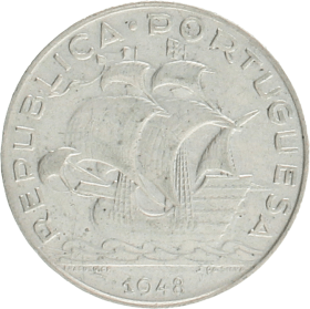 Moneda Portugal 5 Escudos Plata 1948 6,97 g
