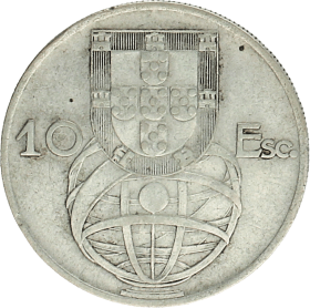 Moneda Portugal 10 Escudos Plata 1954 12,47 g