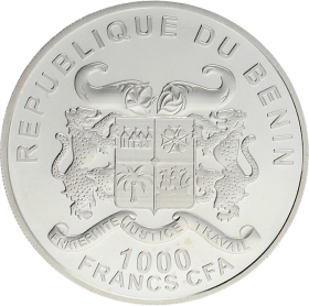 Moneda Benin 1000 Francs Plata 2014 31,19 g