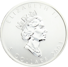 Moneda Canadá 5 Dollars Summer Maple Leaf coloreada Plata 2003 31,10 g