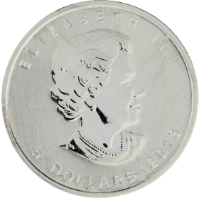 Moneda Canadá 5 Dollars Maple Leaf Plata 2013 31,38 g