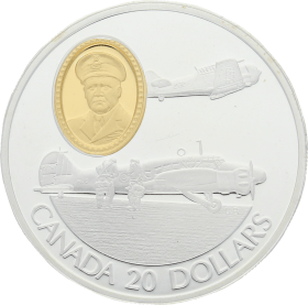 Moneda Canadá 20 Dollars Avro Anson Plata 1990 31 g