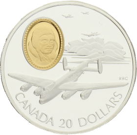 Moneda Canadá 20 Dollars Lancaster 683 Auro Plata 1990 30,82 g