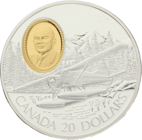 Moneda Canadá 20 Dollars The Havilland Beaver Plata 1991 30,96 g