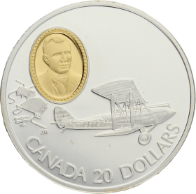 Moneda Canadá 20 Dollars Havilland Gypsy Moth Plata 1992 30,84 g