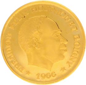 Moneda Costa Marfil 100 Francs 900 milésimas Oro 1966 32 g
