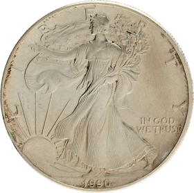 Moneda Estados Unidos 1 Dollar Eagle Plata 1990 31,10 g