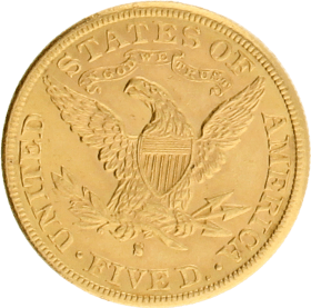 Moneda Estados Unidos 5 Dollars Liberty Oro 1887 8,35 g