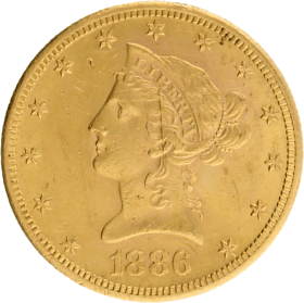 Moneda Estados Unidos 10 Dollars Liberty Oro 1886 San Francisco 16,69 g