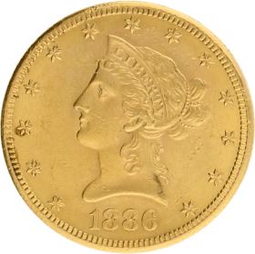 Moneda Estados Unidos 10 Dollars Liberty Oro 1886 San Francisco 16,71 g