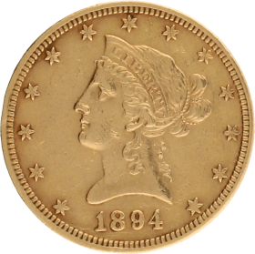 Moneda Estados Unidos 10 Dollars Liberty Oro 1894 Philadelphia 16,68 g