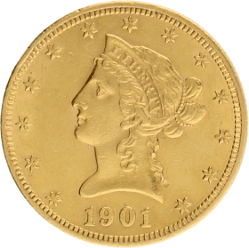 Moneda Estados Unidos 10 Dollars Liberty Oro 1901 Philadelphia 16,68 g