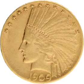 Moneda Estados Unidos 10 Dollars Indian Oro 1909 Denver 16,67 g