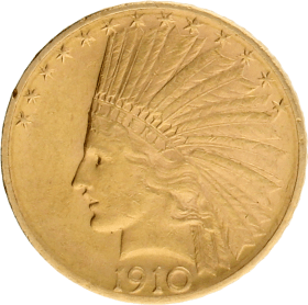 Moneda Estados Unidos 10 Dollars Indian Oro 1910 Denver 16,71 g