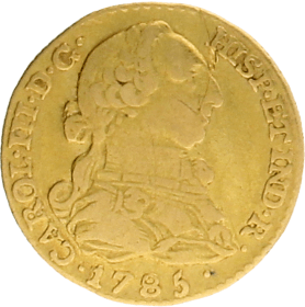 Moneda Carlos III 1 Escudo Oro 1785 Madrid DV 3,34 g