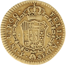 Moneda Carlos III 1 Escudo Oro 1787 Popayan SF 3,35 g