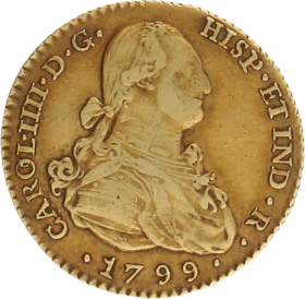 Moneda Carlos III 2 Escudos Oro 1799 Sevilla CN 6,71 g