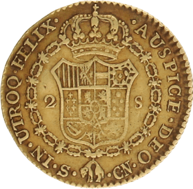 Moneda Carlos III 2 Escudos Oro 1799 Sevilla CN 6,71 g