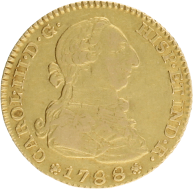 Moneda Carlos III 2 Escudos Oro 1788 Madrid M 6,76 g