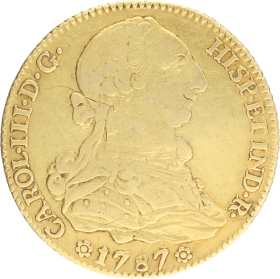 Moneda Carlos III 4 Escudos Oro 1787 Sevilla CM 13,40 g
