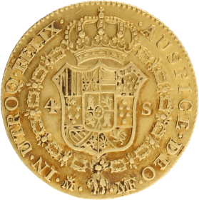 Moneda Carlos III 4 Escudos Oro 1791 Madrid MF 13,52 g