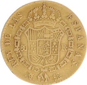 Moneda Fernando VII 80 Reales Oro 1822 Madrid SR 6,69 g