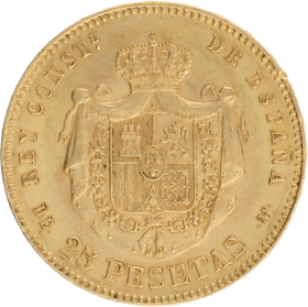 Moneda Alfonso XII 25 Pesetas Oro 1876 8,06 g