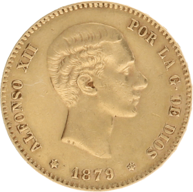 Moneda Alfonso XII 25 Pesetas Oro 1879 8,04 g